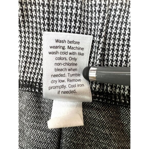 Croft & Barrow Womens Plus 1X Houndstooth Print Pants Gray Polyester/Spandex - Picture 4 of 5